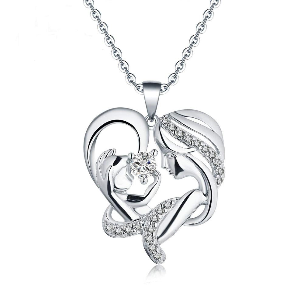 Best Beautiful Classic Mother and Child Loving Heart Unique Necklace