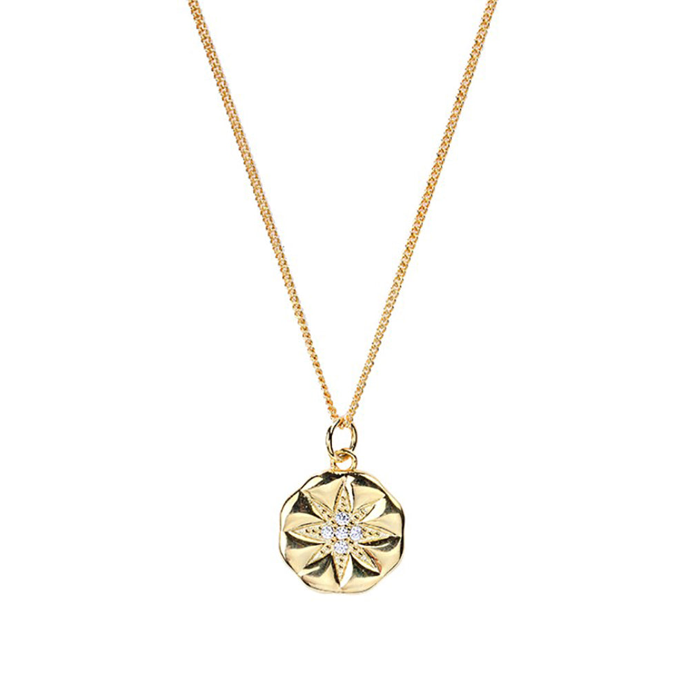 Compass Necklace Gold