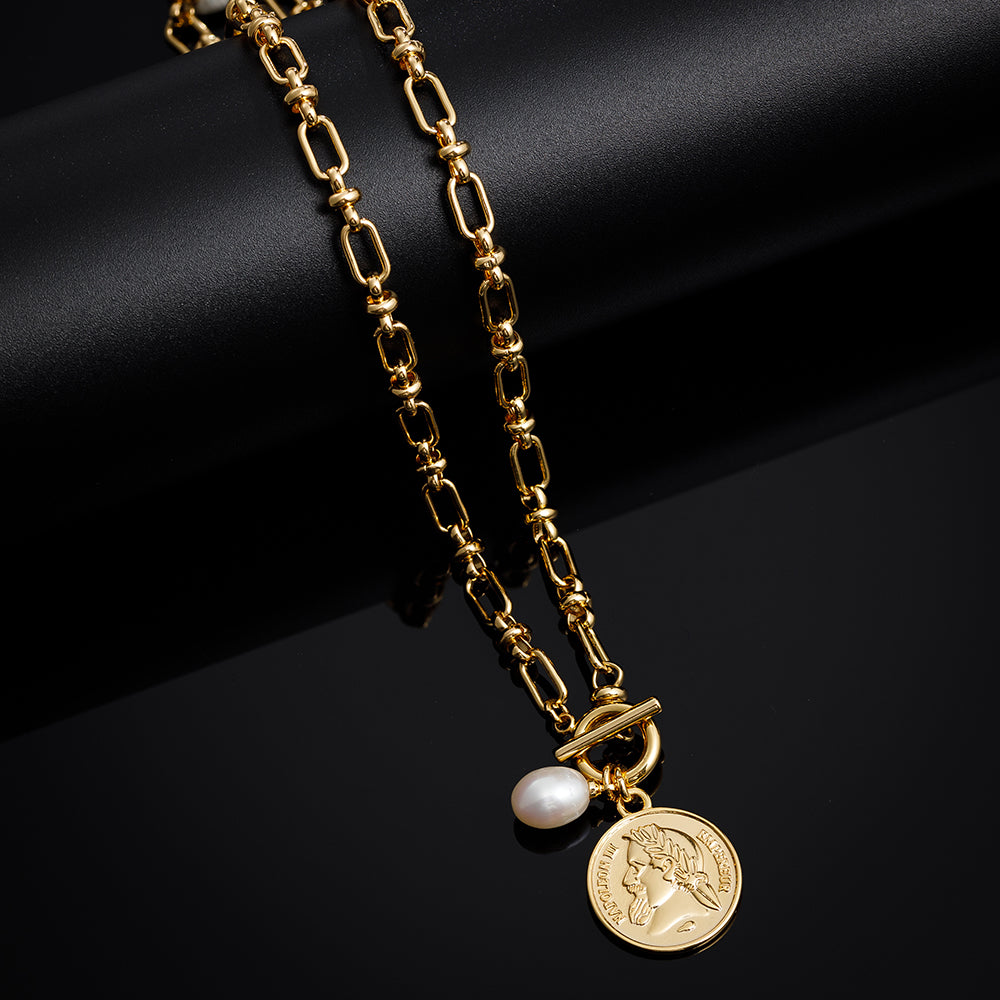 Pearl And Coin Necklace