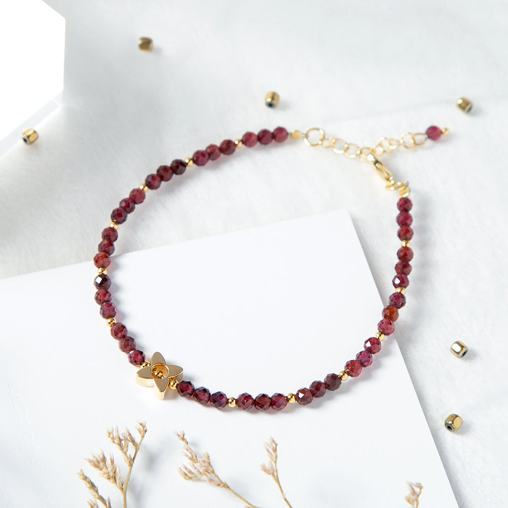 Garnet Charm Bracelet