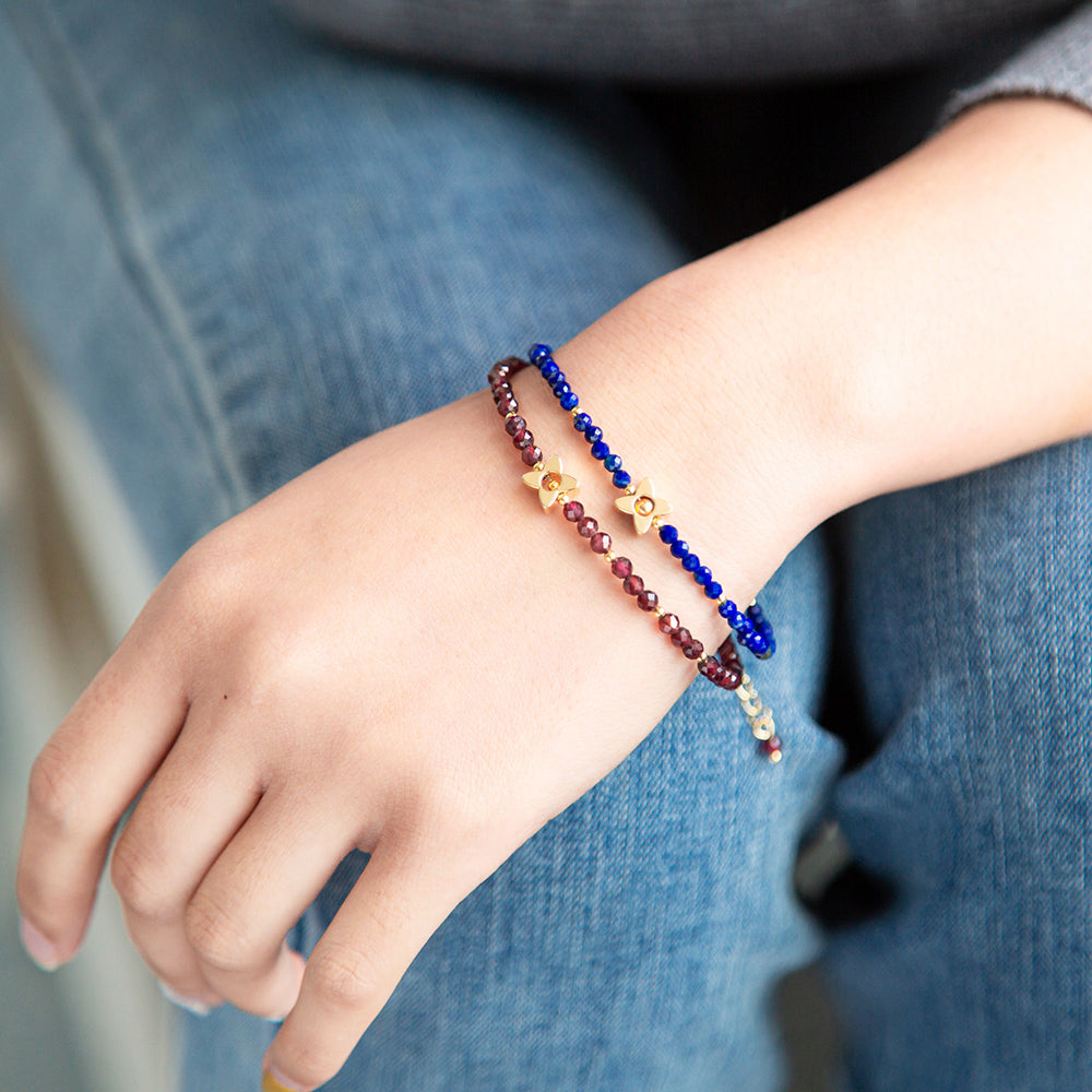 Garnet Charm Bracelet