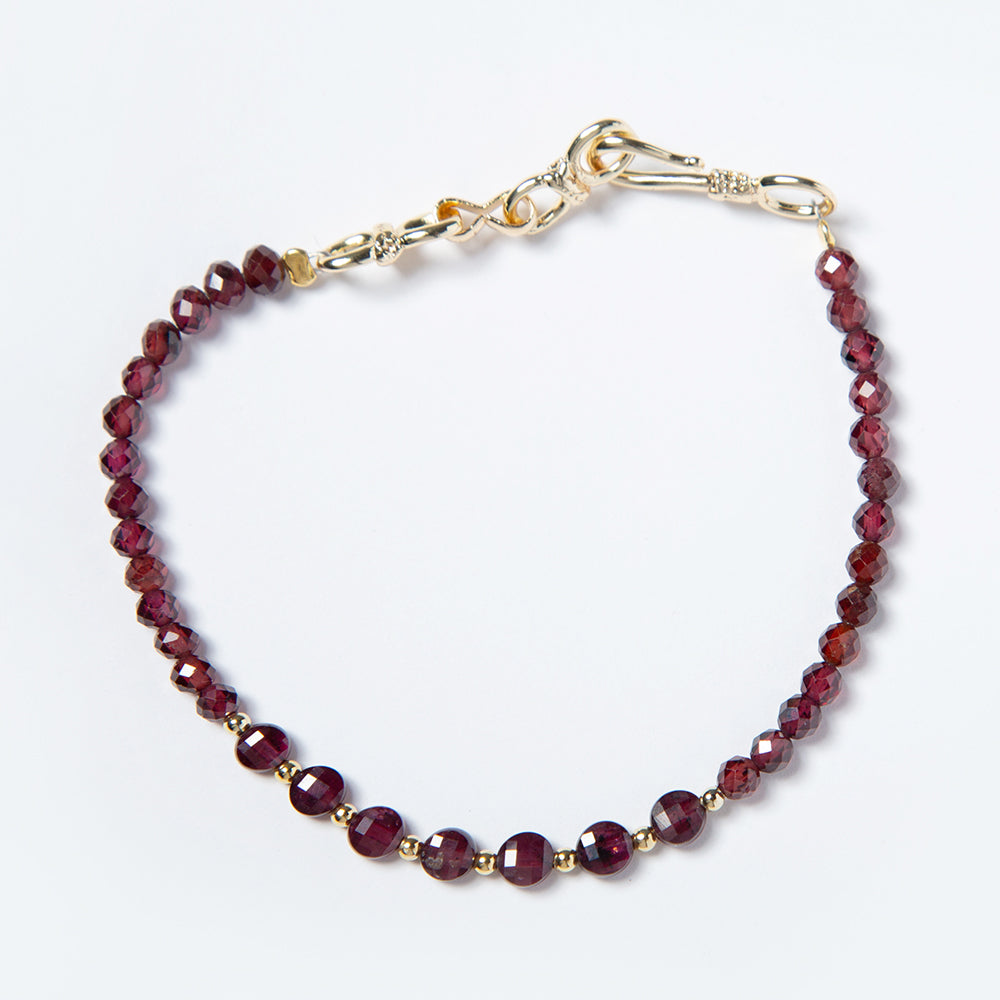 Garnet with Infinity Charm Bracelet