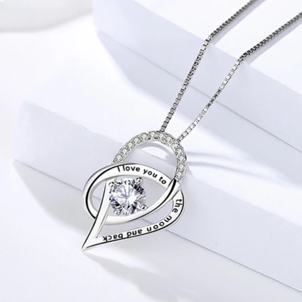 Sterling Silver I Love You to the Moon and Back High Quality Pendant