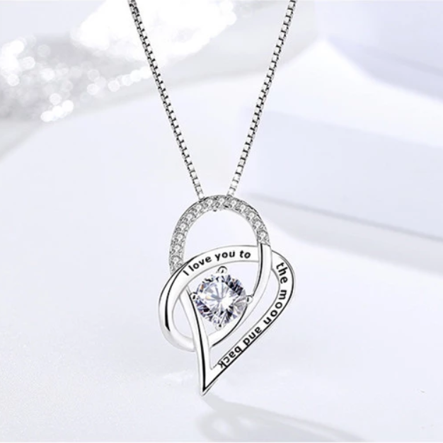 Sterling Silver I Love You to the Moon and Back High Quality Pendant