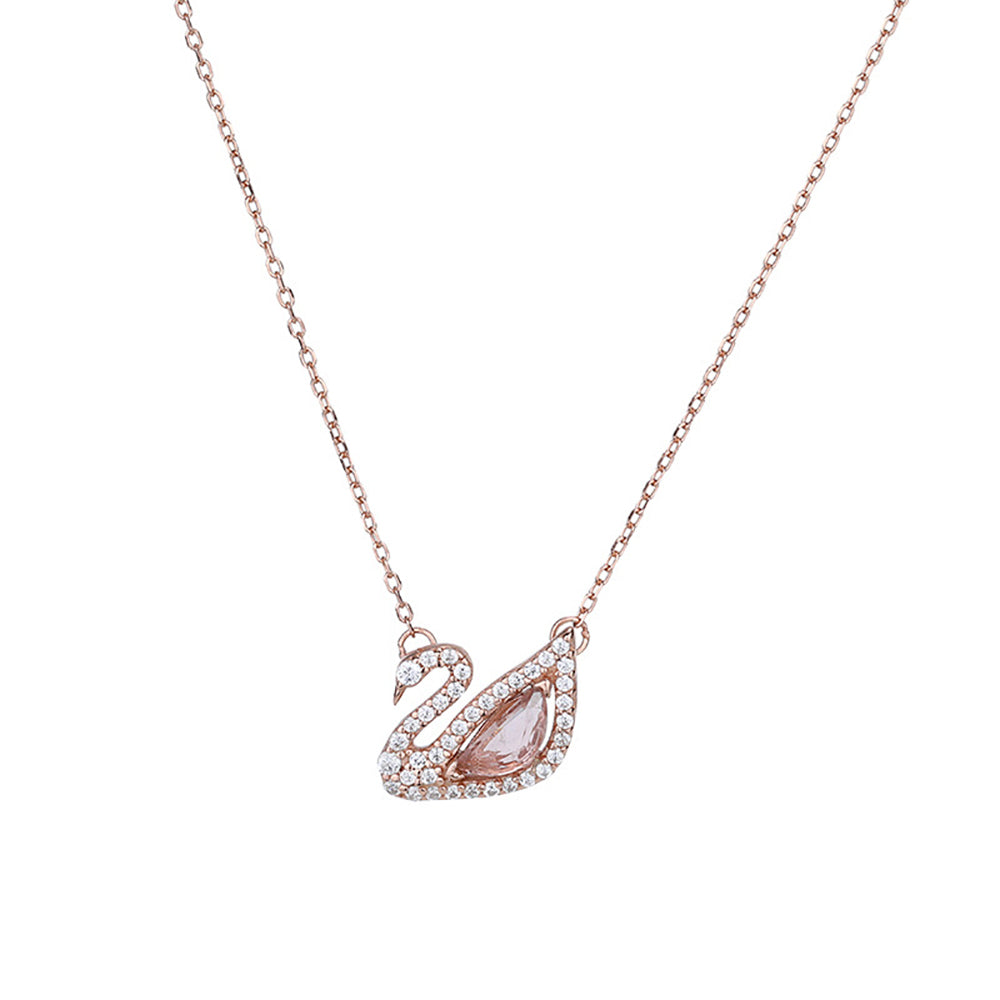 WomanWa Pink Original Swarovski Pendant Swan Necklace for Women - 10014 :  Amazon.in: Fashion