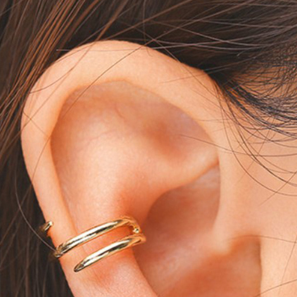 18k Gold Ear Cuff-Non-Piecing Earing
