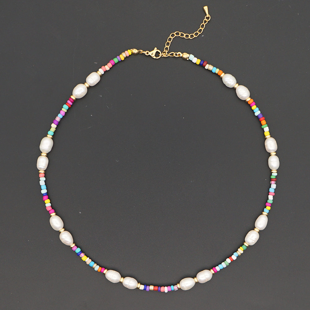 Bohemian Style Freshwater Pearl Bead Necklace