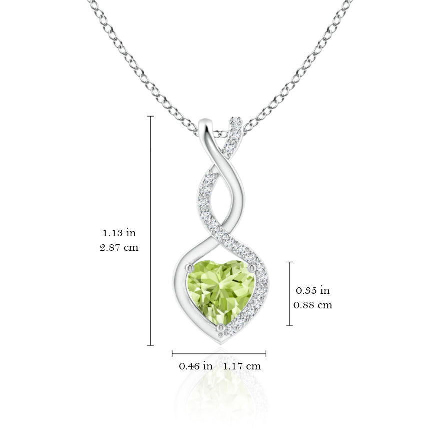 Green Apple Infinity Heart Pendant With Diamonds for Women's Online