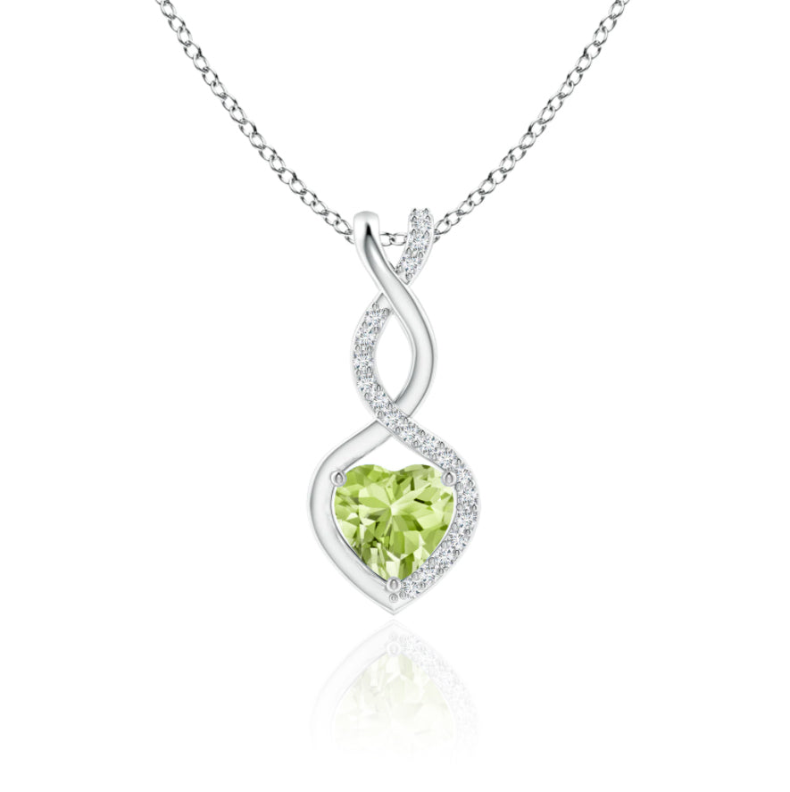 Green Apple Infinity Heart Pendant With Diamonds for Women's Online