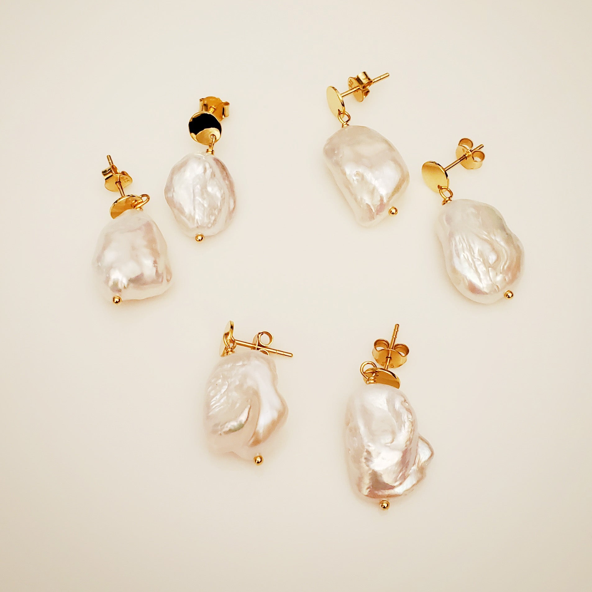 Natural Baroque Pearl Drop Earrings I-ZARA
