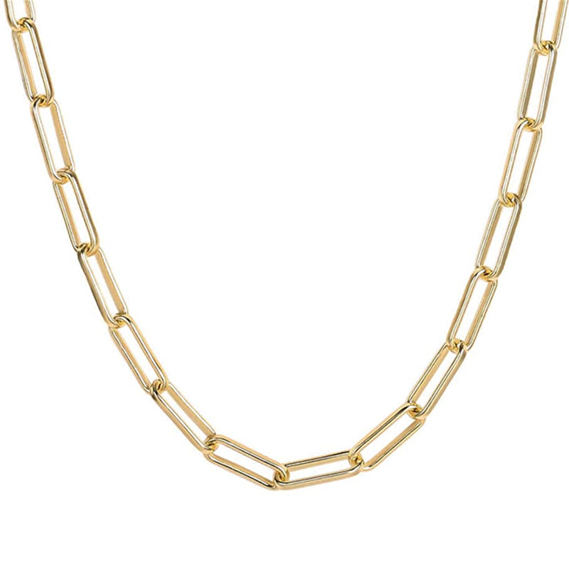 18k Gold Paperclip Necklace
